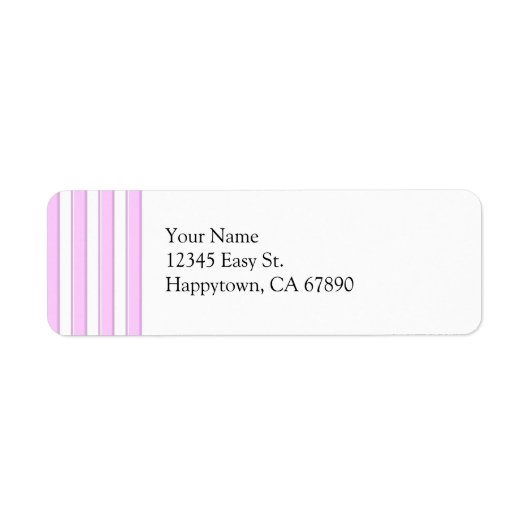 Roze Strepen Aangepaste Label Sjabloon (Voorkant)