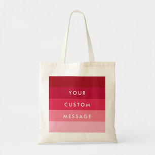Roze strepen aangepaste tekst tote bag