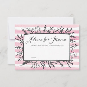 Roze strepen Baby shower Advies voor Mama Kaarten