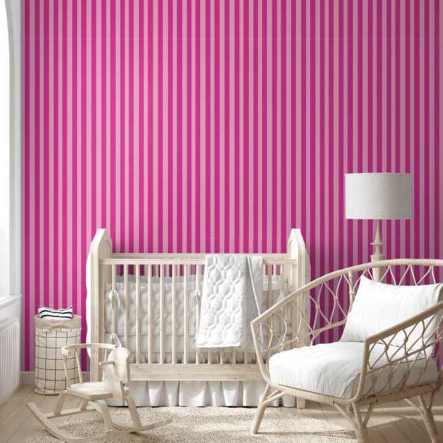 Roze strepen  behang (Kinderen)
