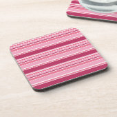 Roze strepen bier onderzetter (Linkerzijde)