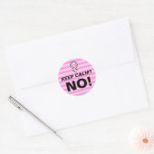 Roze strepen Blijf kalm Nee Ronde Sticker (Envelop)