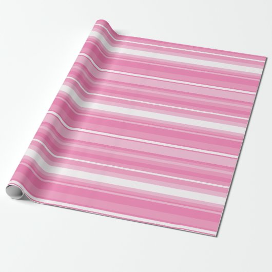 Roze strepen cadeaupapier (Uitgerold)