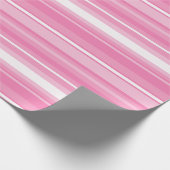 Roze strepen cadeaupapier (Hoek)