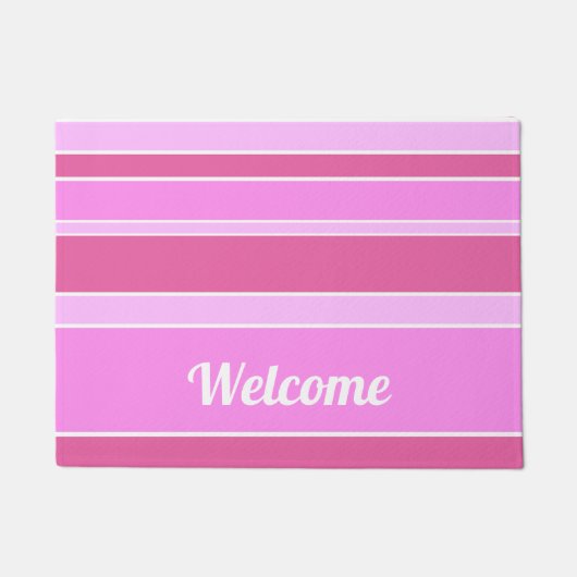 Roze strepen deurmat (Voorkant)