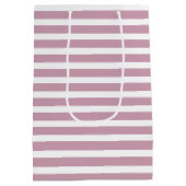 Roze Strepen Faux Glitter Anker Medium Cadeauzakje (Achterkant)