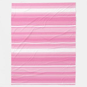 Roze strepen fleece deken