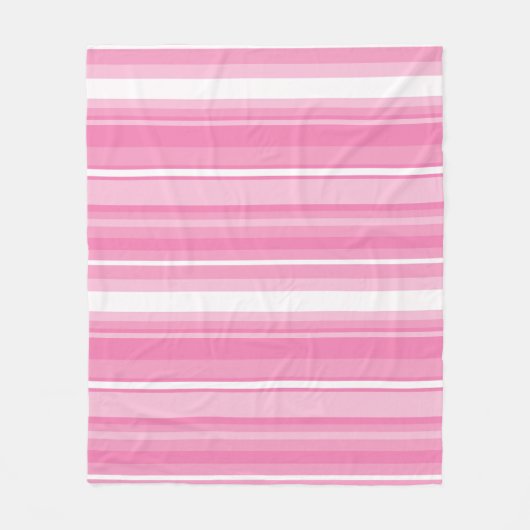 Roze strepen fleece deken (Voorkant)