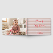 Roze Strepen Foto Baby Shower