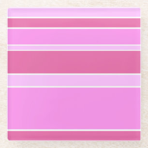 Roze strepen glazen onderzetter