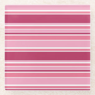 Roze strepen glazen onderzetter
