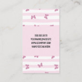 Roze Strepen | Glitter Vlinders | Make-up Set Visitekaartje (Achterkant)