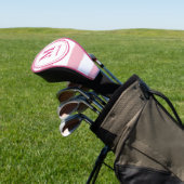 Roze strepen | Golf | monogram met gepersonaliseer Golfheadcover (Insitu)