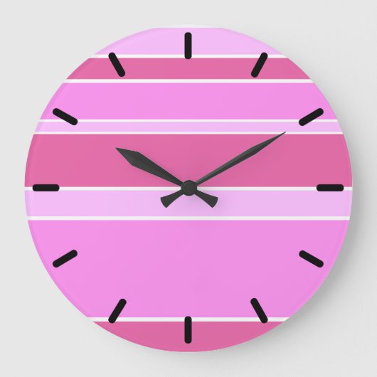 Roze strepen grote klok (Voorkant)