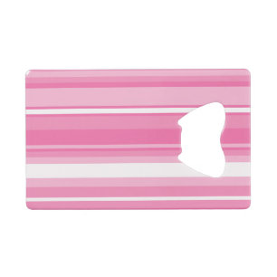 Roze strepen kredietkaart flessenopener