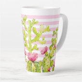 Roze strepen met Waterverf van wrijvingskruiken Latte Mok (Rechterhoek)