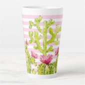 Roze strepen met Waterverf van wrijvingskruiken Latte Mok (Voorkant)