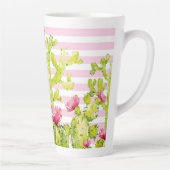 Roze strepen met Waterverf van wrijvingskruiken Latte Mok (Rechts)