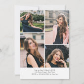 Roze Strepen Modern Minimalistisch Foto Afstuderen Kaart (Achterkant)