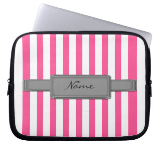 Roze strepen Nopreen laptophoes Laptop Sleeve