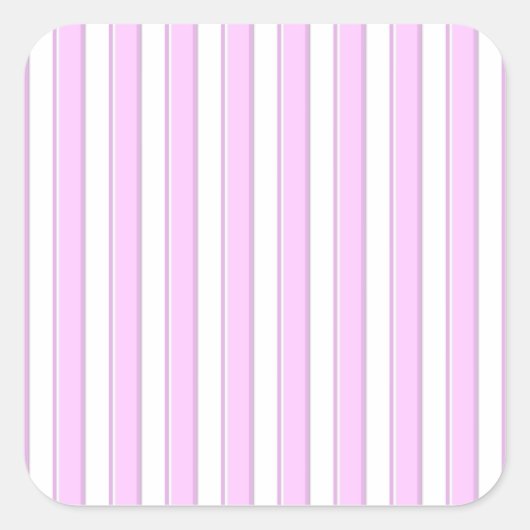Roze strepen op wit vierkante sticker (Voorkant)