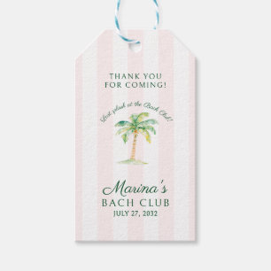 Roze Strepen Palm Beach Bach Club Bruids- Dank Je Cadeaulabel