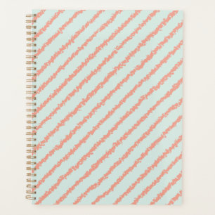 roze strepen pastblauw planner