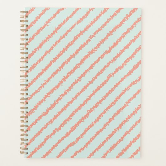 roze strepen pastblauw planner (Voorkant)