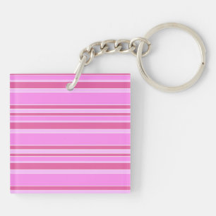 Roze strepen sleutelhanger