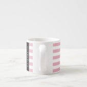Roze strepen, streeppatroon, lijnen, Jouw naam Espresso Kop (Achterkant)