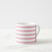 Roze strepen, streeppatroon, lijnen, Jouw naam Espresso Kop (Voorkant rechts)