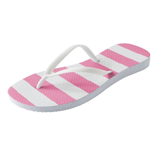Roze strepen Teenslippers (Schuin)