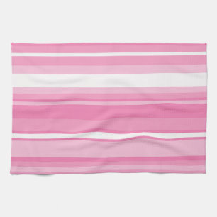 Roze strepen theedoek