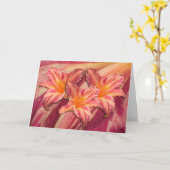 Roze Strepen van Daylily de ' Kaart (Gele Bloem)