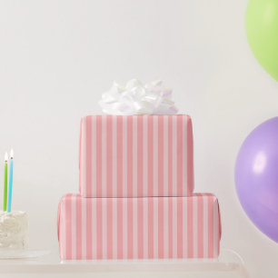 Roze Strepen Verjaardag Meisjesachtig Cadeaupapier