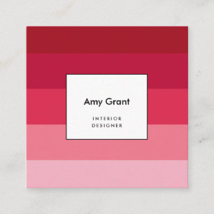Roze strepen vierkante visitekaartje