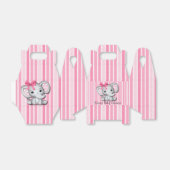 Roze Strepen Waterverf Olifant Meisje Baby shower Bedankdoosjes (Uitgevouwen)