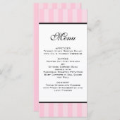 Roze Strepen Wedding Menu (Voorkant / Achterkant)