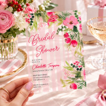 Roze Strepen Winter Bloemen Bruids Bruiloft