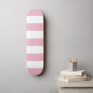 Roze strepen, witte strepen, gestreept patroon skateboard