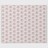 Roze strik aesthetic coquette Gepersonaliseerde Na Cadeaupapier (Vlak)