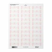Roze strik baby meisje douche retour adres labels (Full Sheet)