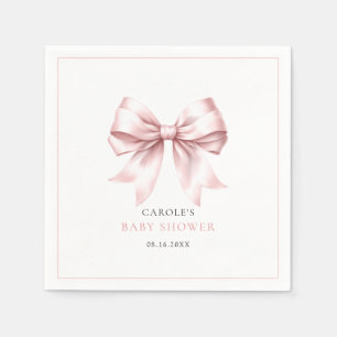 Roze Strik Baby Meisje Elegante Baby Shower Servet