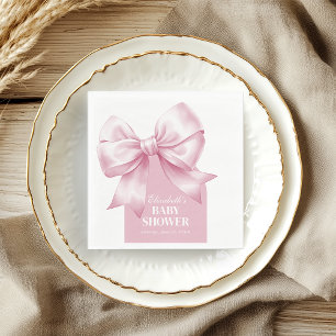 Roze Strik Baby Meisje Elegante Baby Shower Servet