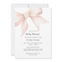 Roze Strik Baby Shower Coquette Elegant Schattig