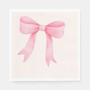 Roze strik Baby shower – Elegante Herfst Papier se Servet