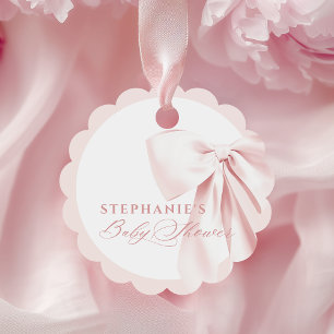 Roze Strik Baby Shower Favor Tag Bedankjes Labels