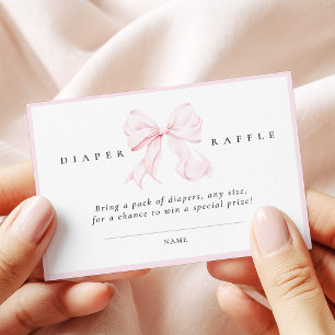 Roze Strik Baby Shower Luierspel Kaart