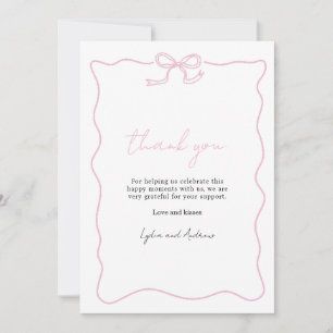 Roze Strik Baby Shower Uitnodiging, Meisje Baby Sh Bedankkaart
