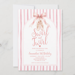 Roze Strik Ballerina Tutu Draai en Wervel Verjaard Kaart